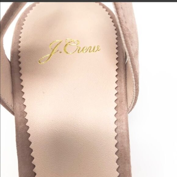 J.Crew Penny Ankle Strap Sandals in Frosted Taupe Suede Size 9.5 NWT - Picture 7 of 8